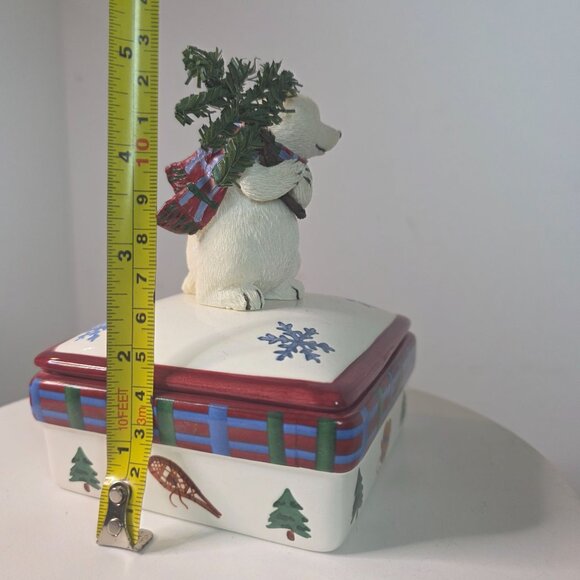 Polar Bear Christmas Ceramic Box With Lid By Pfaltzgraff Crazy Mountain - Picture 8 of 10